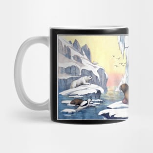 Iced out Polar bears plunge, seals Ice berg, blue, ice, mammal, fish Mug